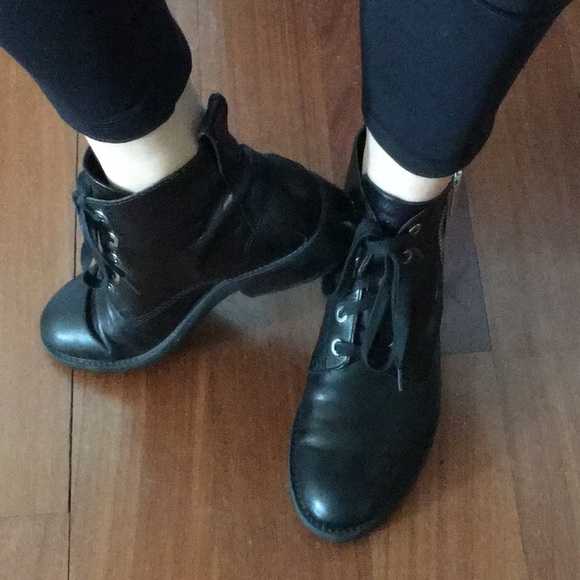 Treasure & Bond lace up leather combat booties - Picture 4 of 6